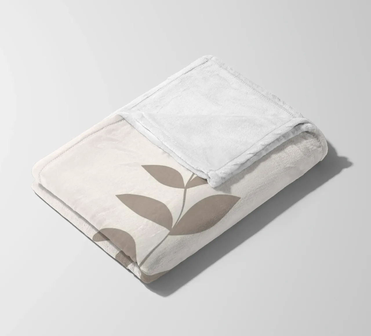Ramo di foglie pastello minimalista | Arte botanica scandinava P coperta in pile da NorwesClub