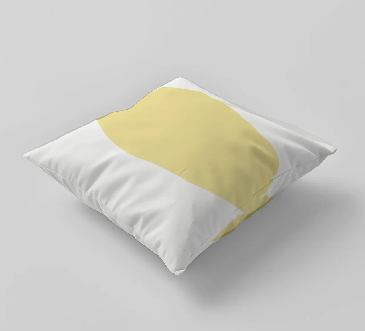 Forme organique jaune doux | Minimalist Pastel Abstract Print coussin de NorwesClub