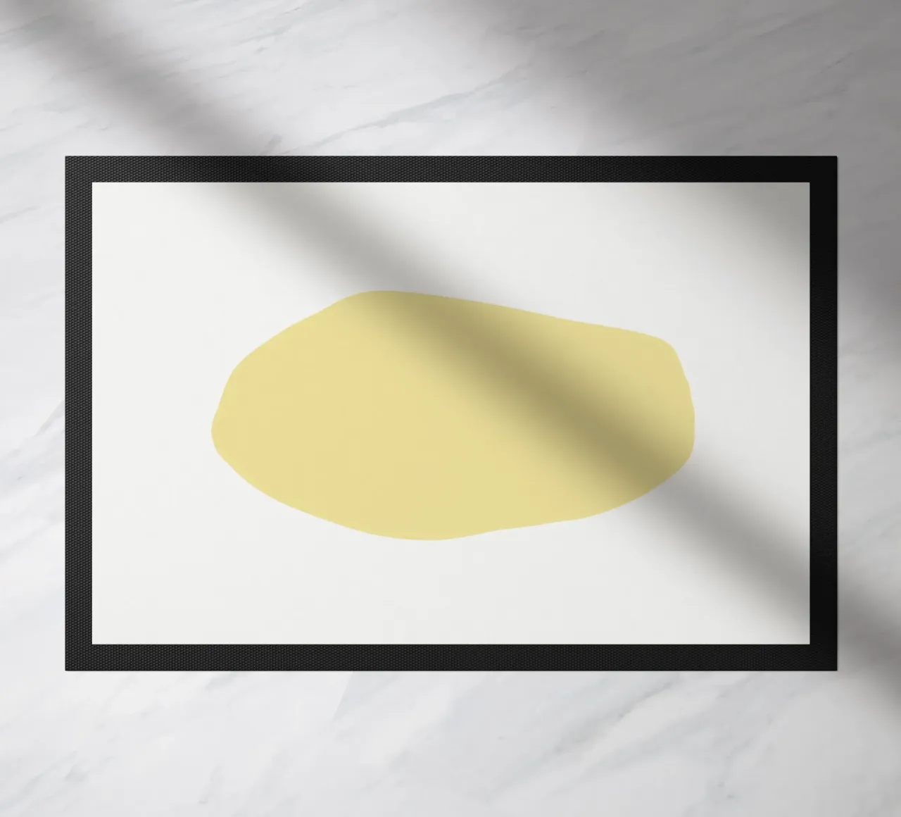 Forme organique jaune doux | Minimalist Pastel Abstract Print paillasson de NorwesClub