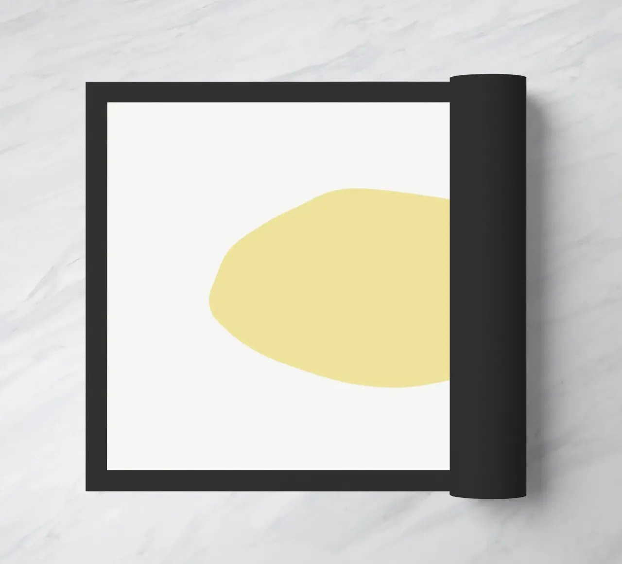 Forme organique jaune doux | Minimalist Pastel Abstract Print paillasson de NorwesClub