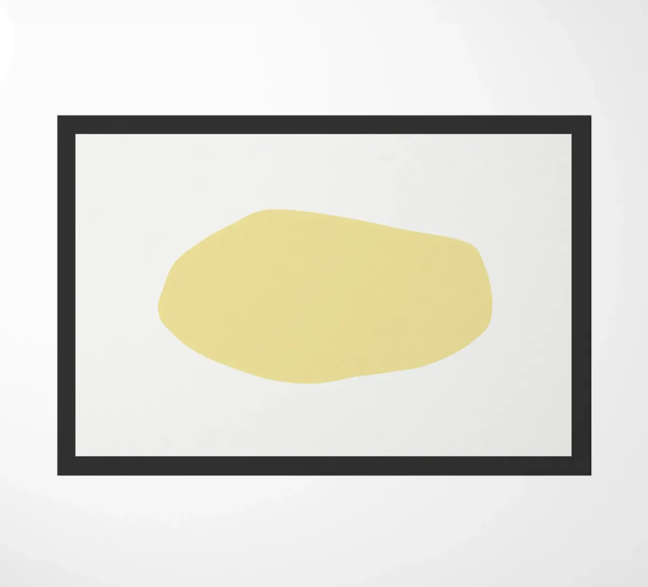 Forme organique jaune doux | Minimalist Pastel Abstract Print paillasson de NorwesClub