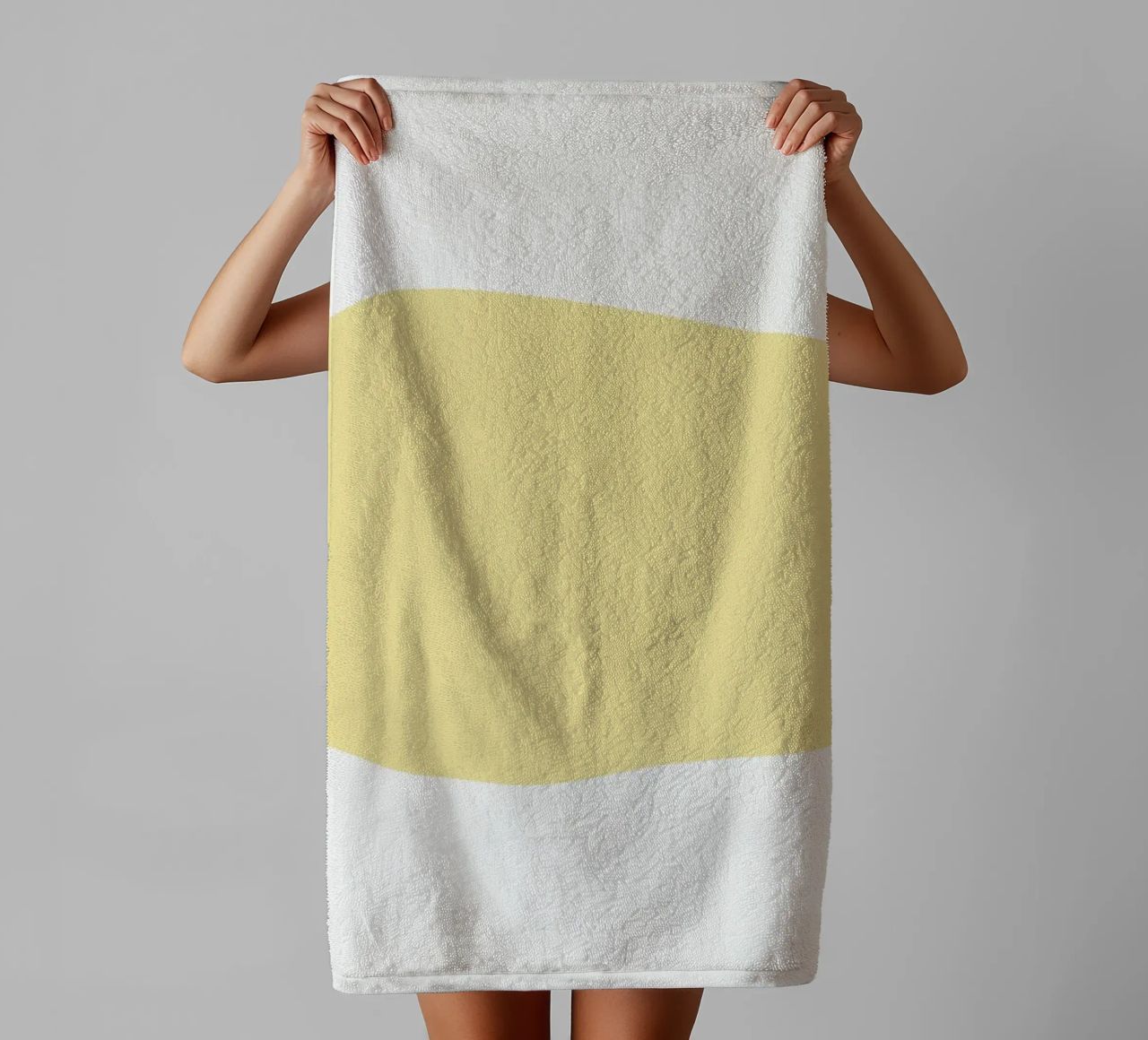 Soft Yellow Organic Shape | Minimalist Pastel Abstract Print towel by NorwesClub