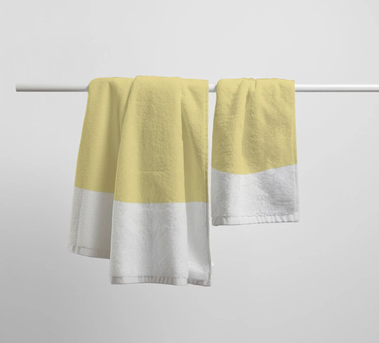 Soft Yellow Organic Shape | Minimalist Pastel Abstract Print towel by NorwesClub