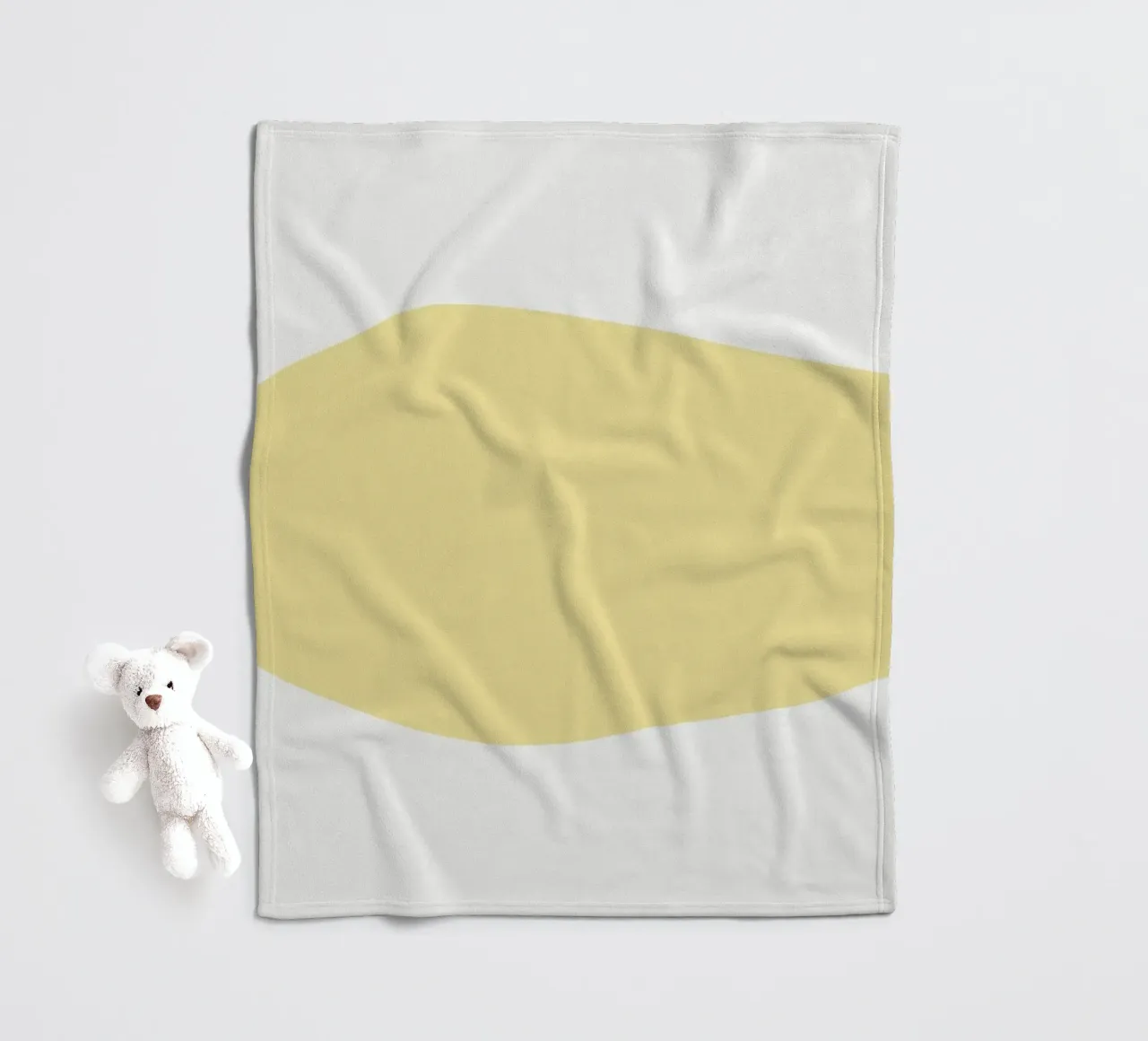Forme organique jaune doux | Minimalist Pastel Abstract Print plaid polaire de NorwesClub