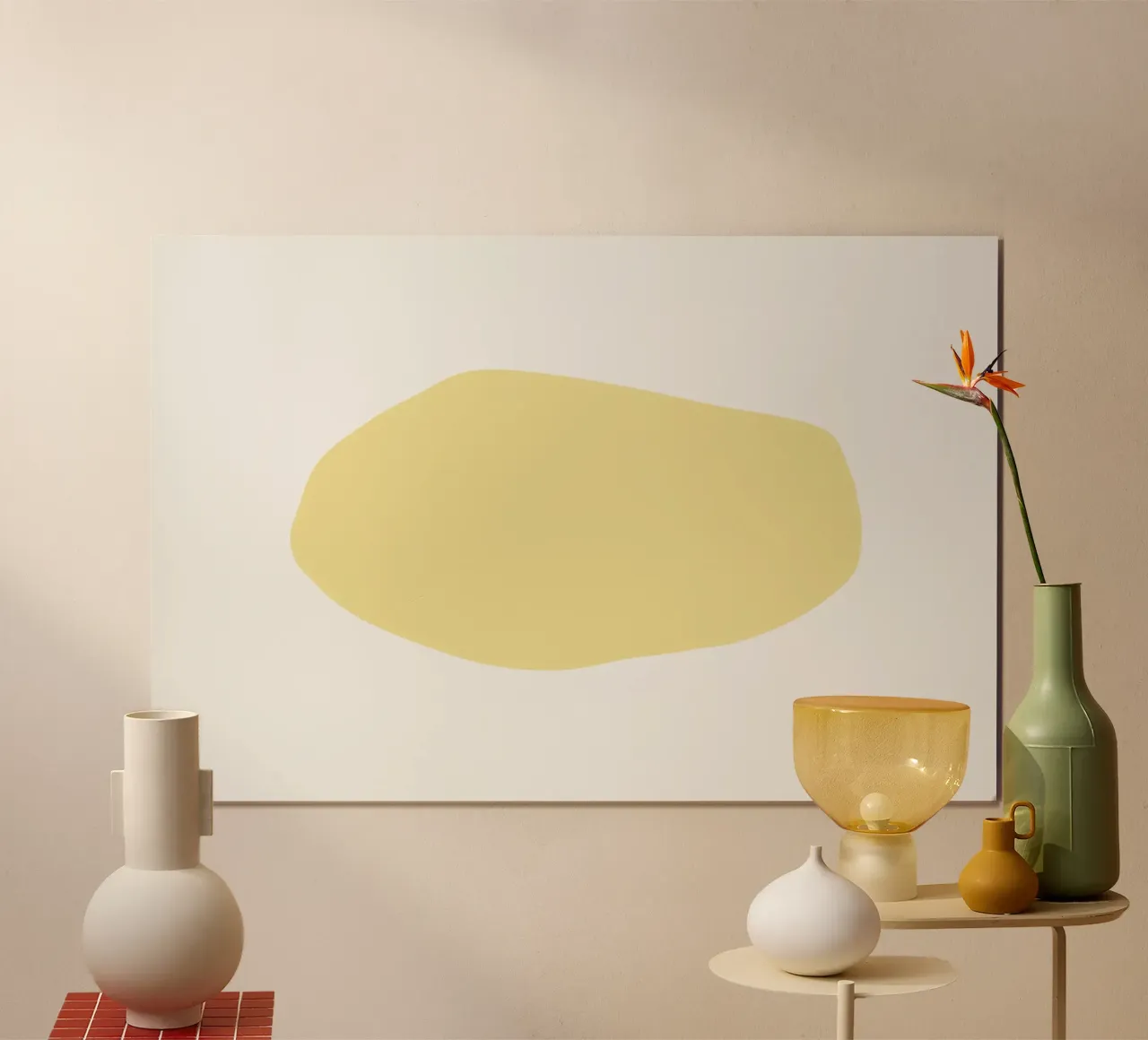 Forme organique jaune doux | Minimalist Pastel Abstract Print hahnemühle de NorwesClub