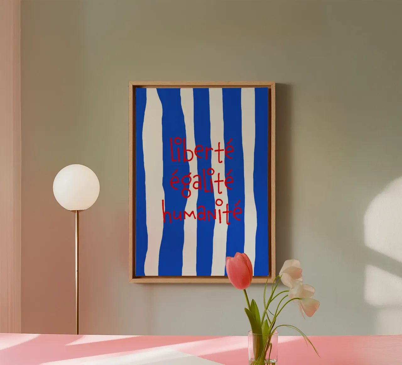 liberté, égalité, humanité. tela con Cornice a cassetta da FRICKE DESIGN
