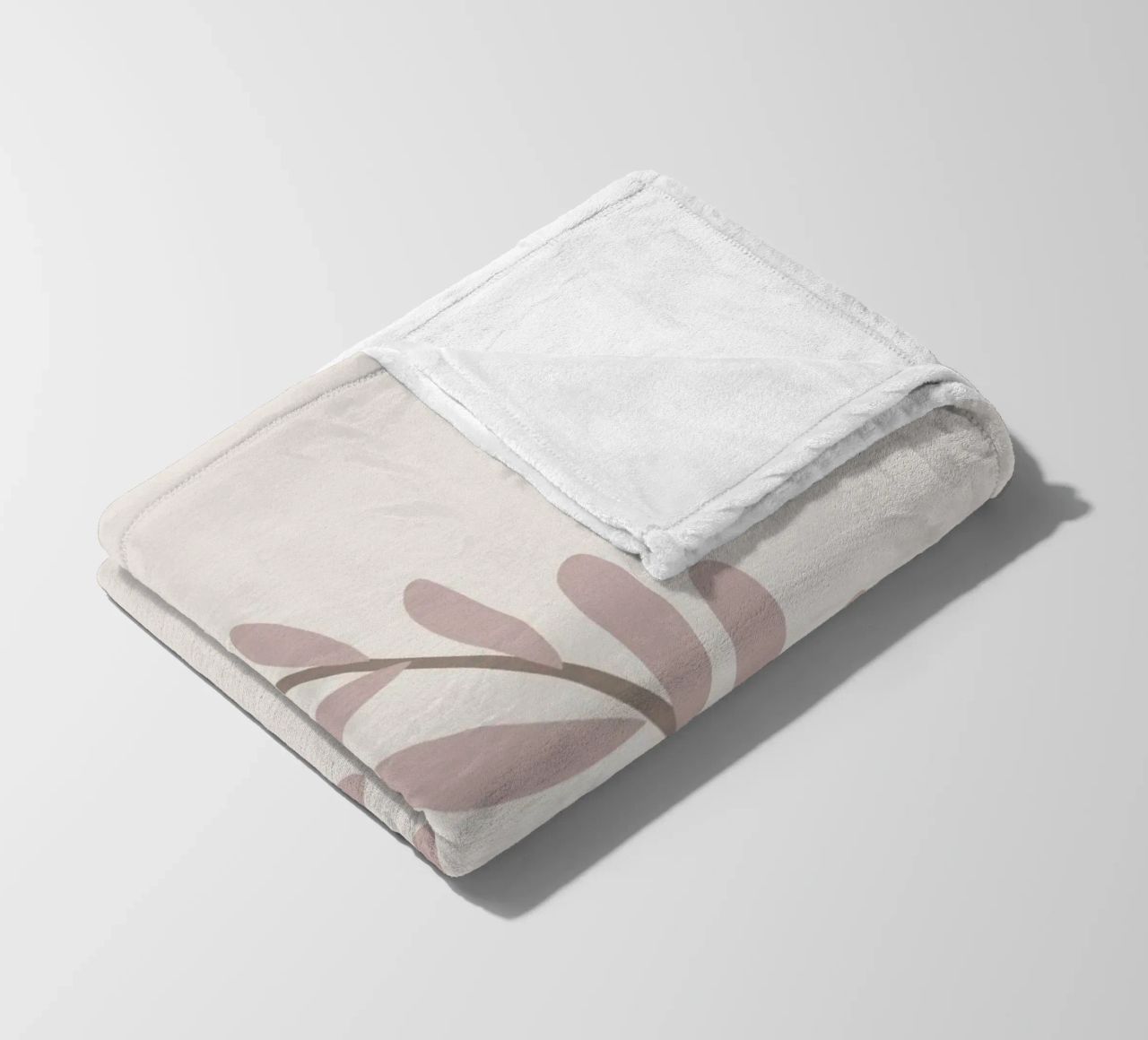 Blush Pink Leaf Branch | Minimalist Botanical Art Print fleece blanket by NorwesClub