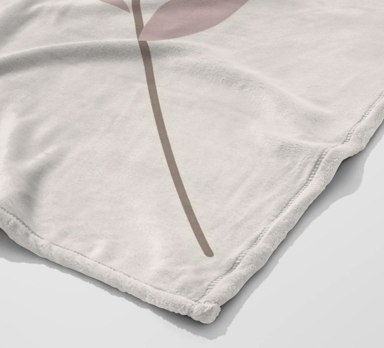 Blush Pink Leaf Branch | Minimalist Botanical Art Print fleece blanket by NorwesClub