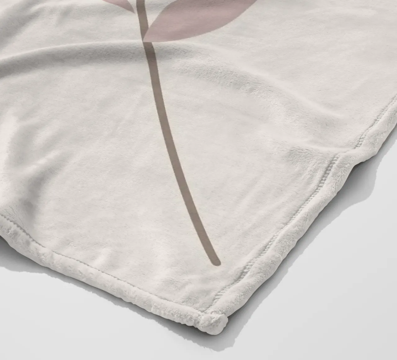 Ramo di foglie rosa sfumato - Stampa d'arte botanica minimalista coperta in pile da NorwesClub