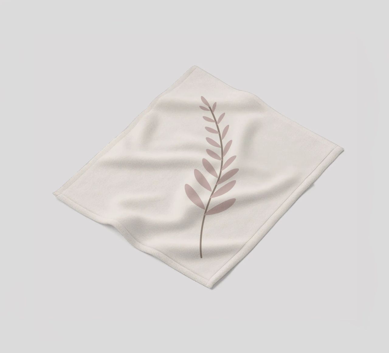 Blush Pink Leaf Branch | Minimalist Botanical Art Print fleece blanket by NorwesClub