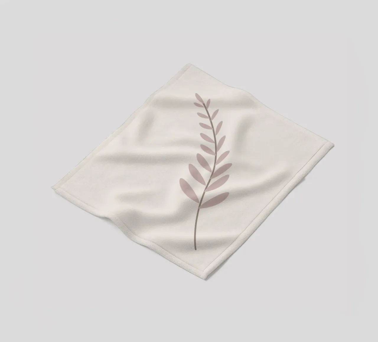 Ramo di foglie rosa sfumato - Stampa d'arte botanica minimalista coperta in pile da NorwesClub