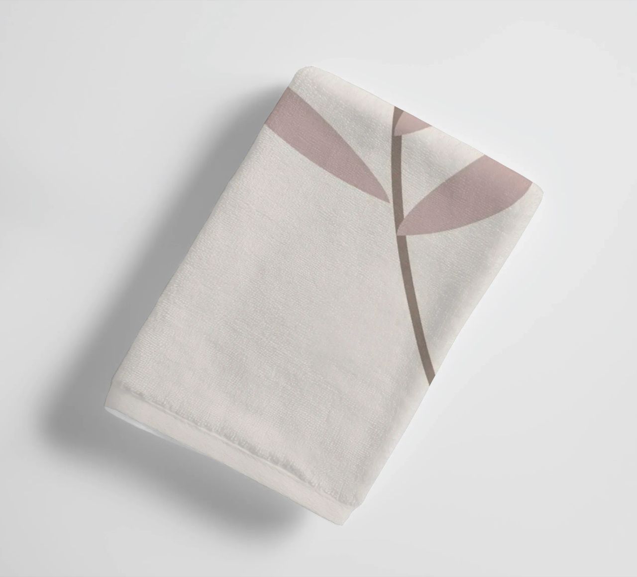 Blush Pink Leaf Branch | Minimalist Botanical Art Print towel by NorwesClub