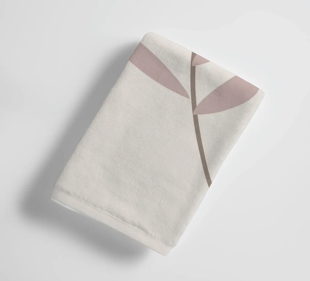 Blush Pink Leaf Branch | Minimalist Botanical Art Print towel by NorwesClub