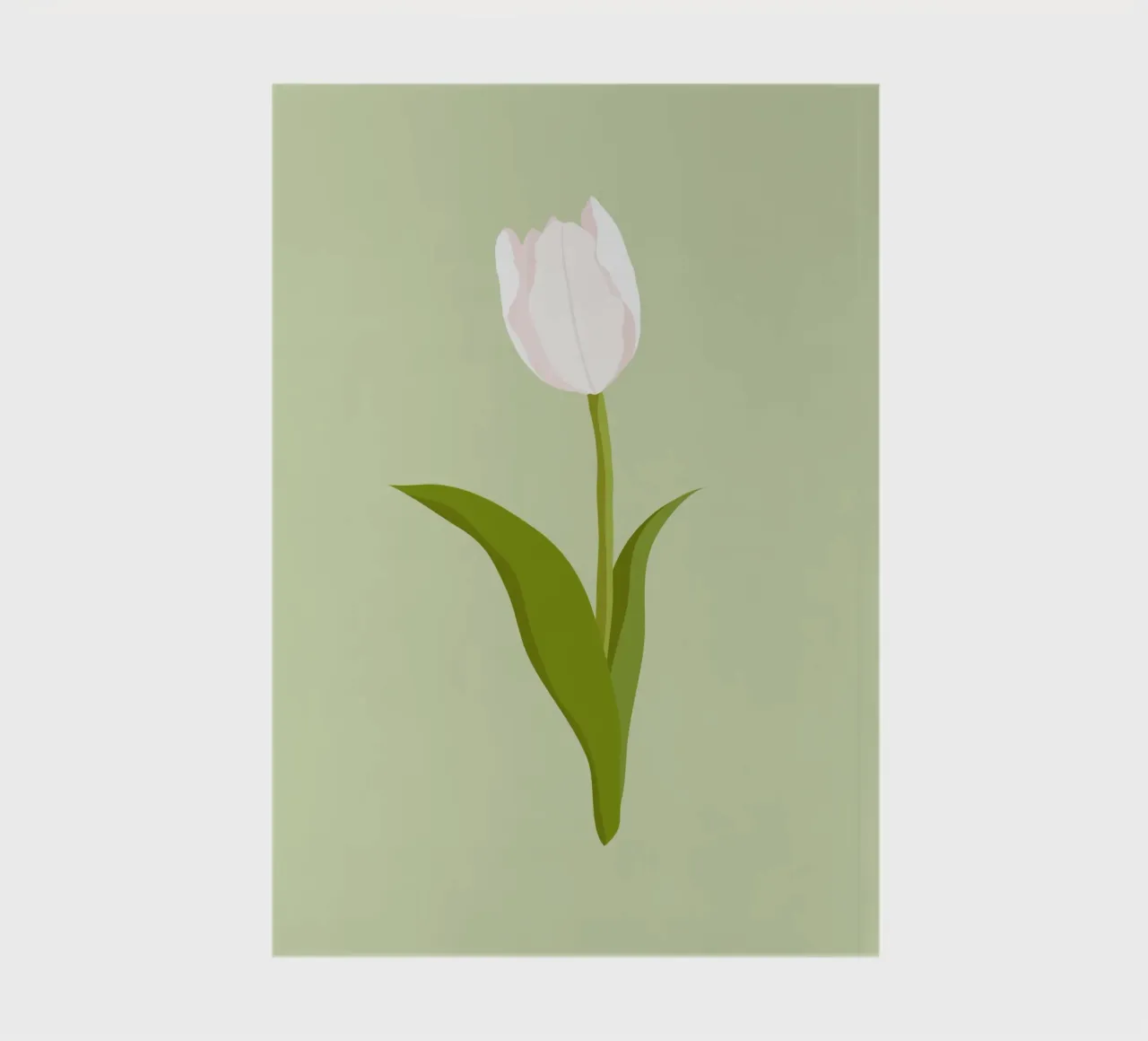 White Tulip Bloom Pastel | Minimalist Botanical Art Print notebook by NorwesClub