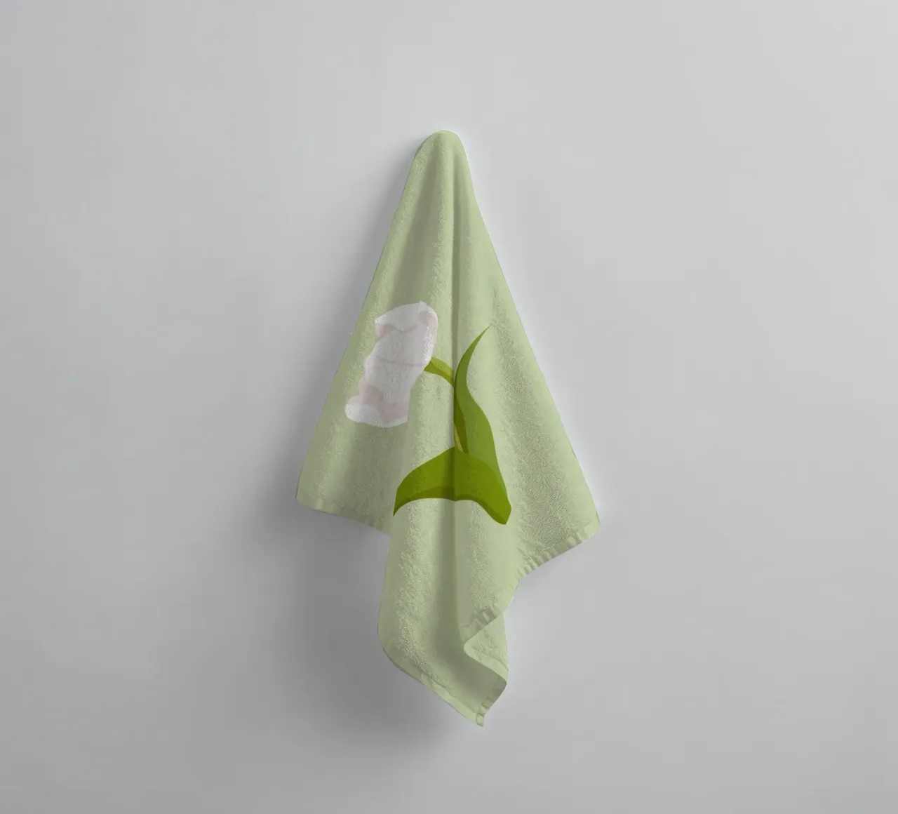 Weiße Tulpenblüte Pastell | Minimalistischer Botanischer Kunstdruck Handtuch von NorwesClub
