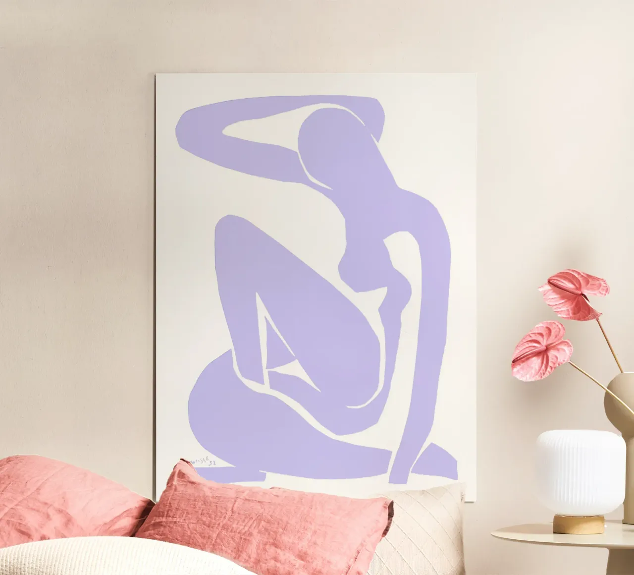 Henri Matisse - Blauer Akt IV | Lavendel Ausschnitt Moderne Kunst P Poster mit Kunststoffrahmen von NorwesClub