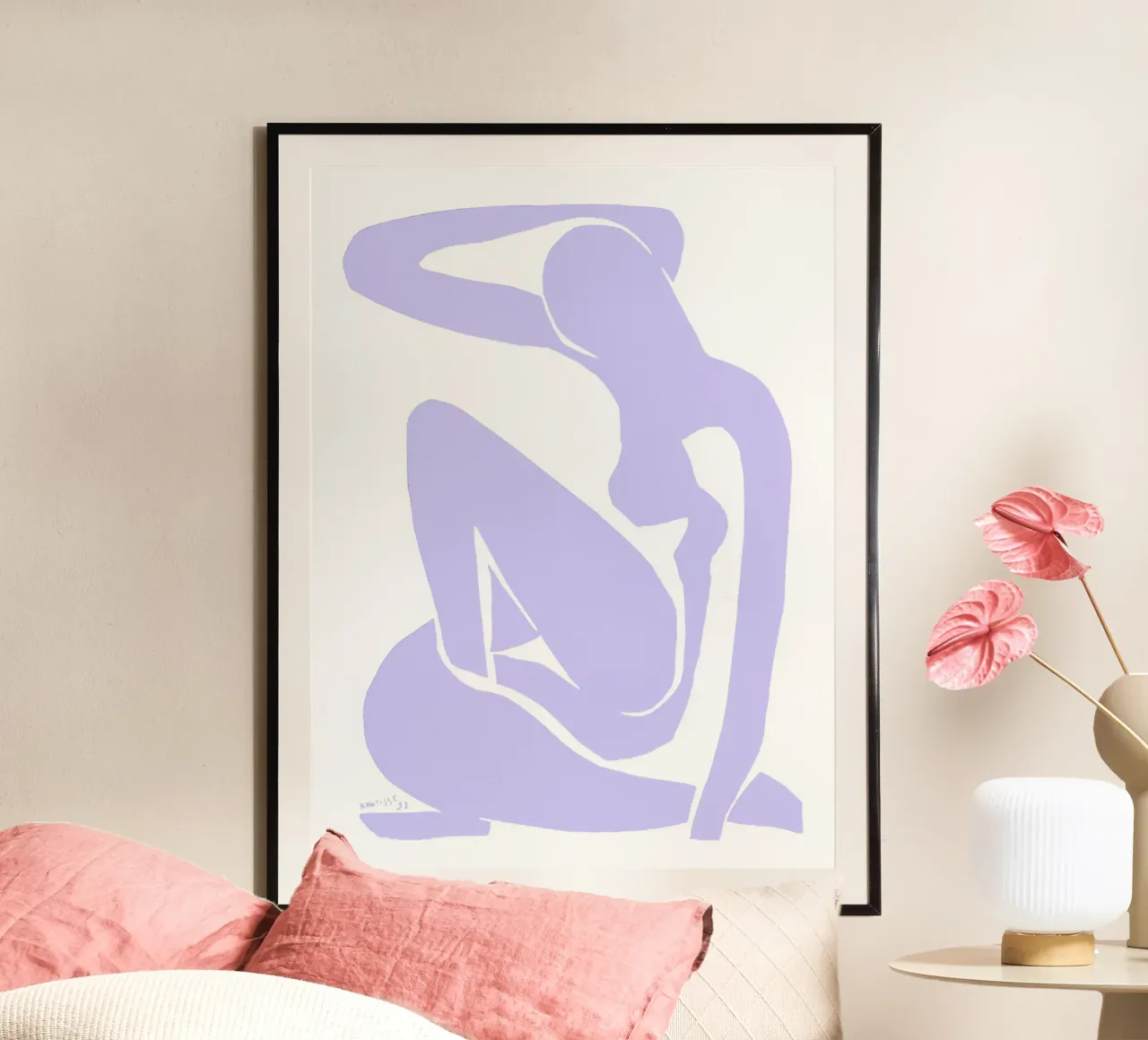 Henri Matisse - Blauer Akt IV | Lavendel Ausschnitt Moderne Kunst P Poster mit Kunststoffrahmen von NorwesClub
