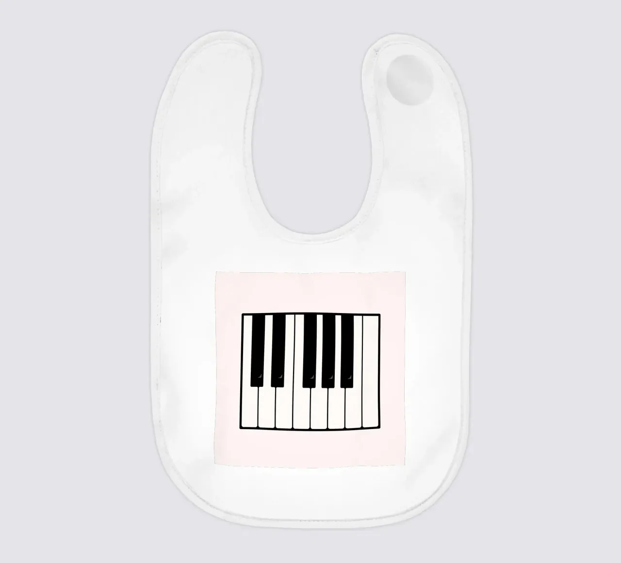 Minimalist Piano Keys Art | Modern Music Lover Print baby bib by NorwesClub
