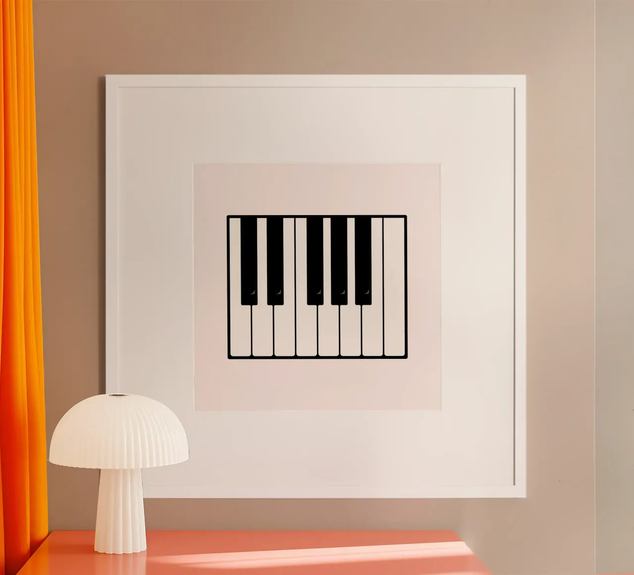 Minimalist Piano Keys Art | Modern Music Lover Print poster con marco de aluminio de NorwesClub