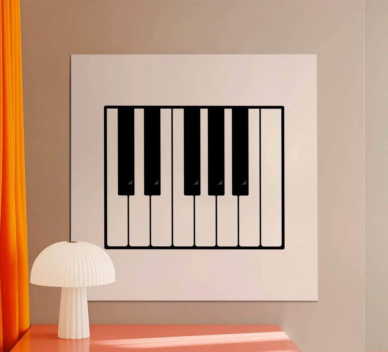 Minimalist Piano Keys Art | Modern Music Lover Print poster con marco de aluminio de NorwesClub