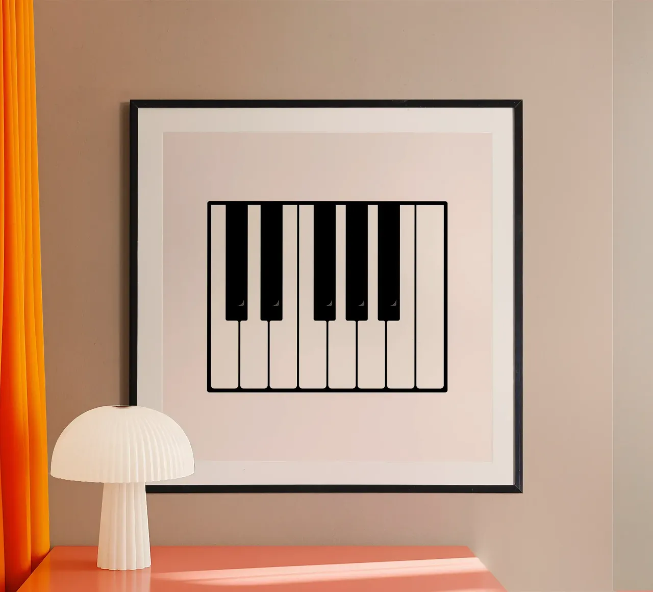 Minimalist Piano Keys Art | Modern Music Lover Print poster con marco de aluminio de NorwesClub