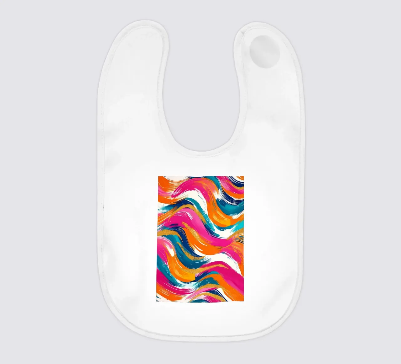Vibrant Swirls with Gold | Abstract Expressionist Art Print baby bib by NorwesClub