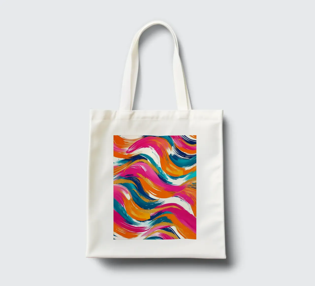 Vibrant Swirls with Gold | Abstract Expressionist Art Print tote bag by NorwesClub