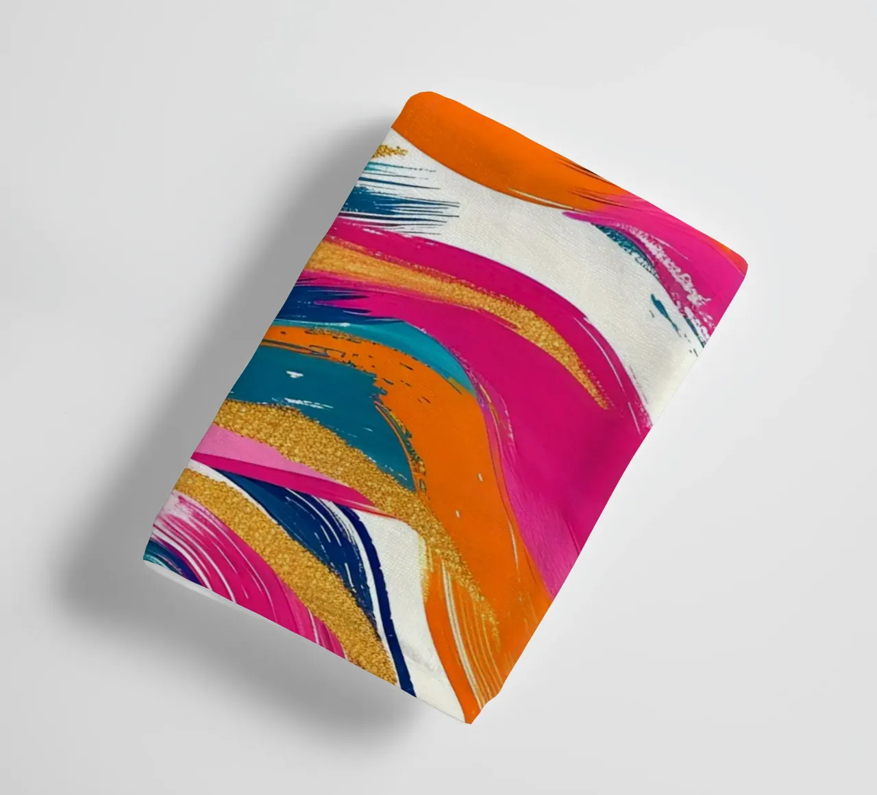 Vibrant Swirls with Gold | Abstract Expressionist Art Print towel by NorwesClub