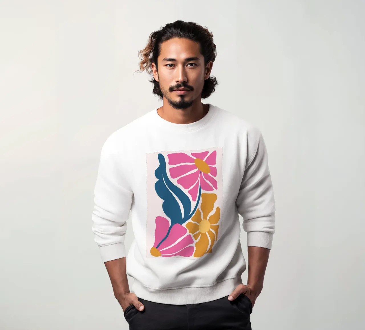Stampa d'arte astratta retro floreale e moderna di metà secolo Boho felpa da NorwesClub