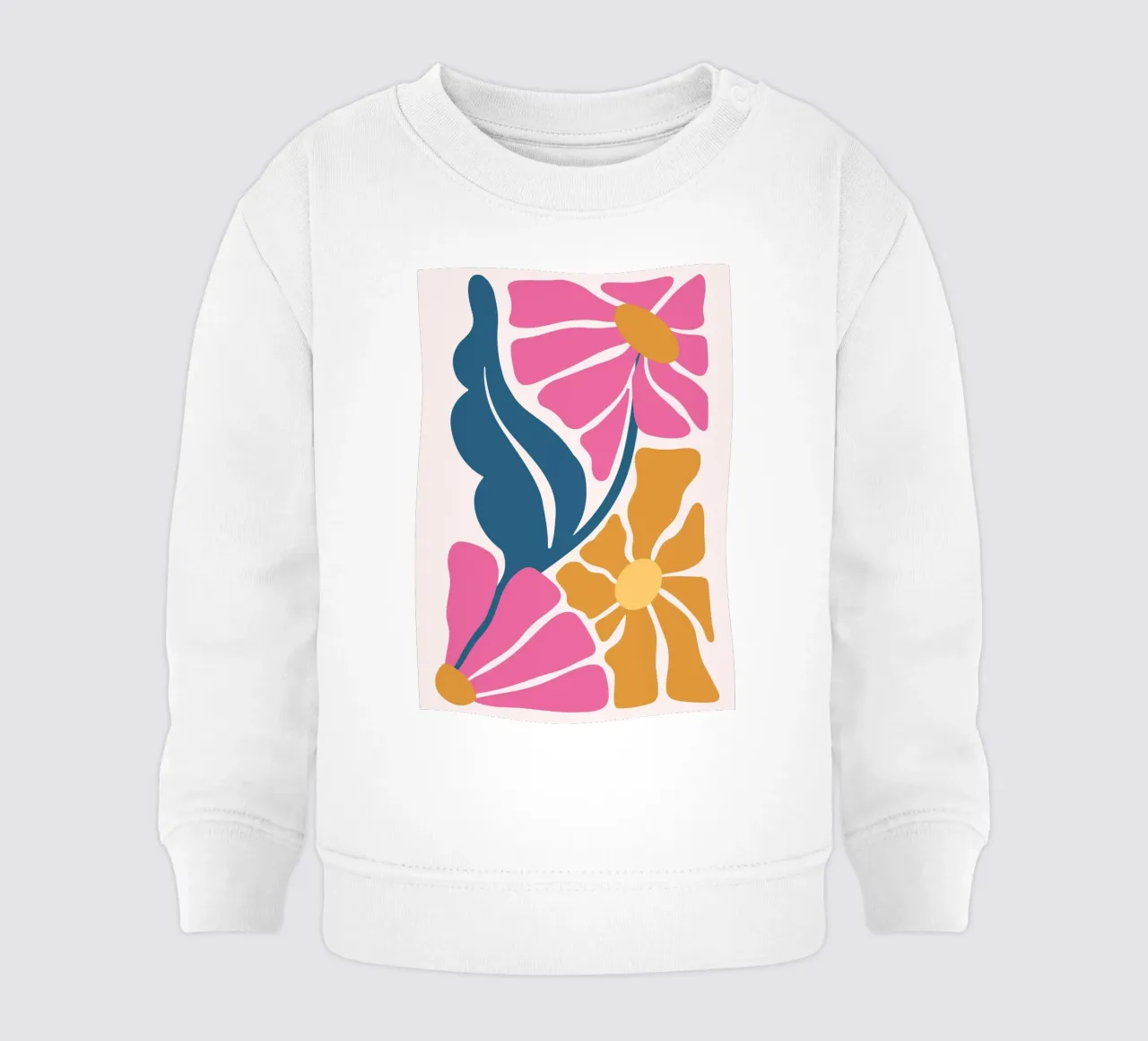 Stampa d'arte astratta retro floreale e moderna di metà secolo Boho felpa neonato da NorwesClub