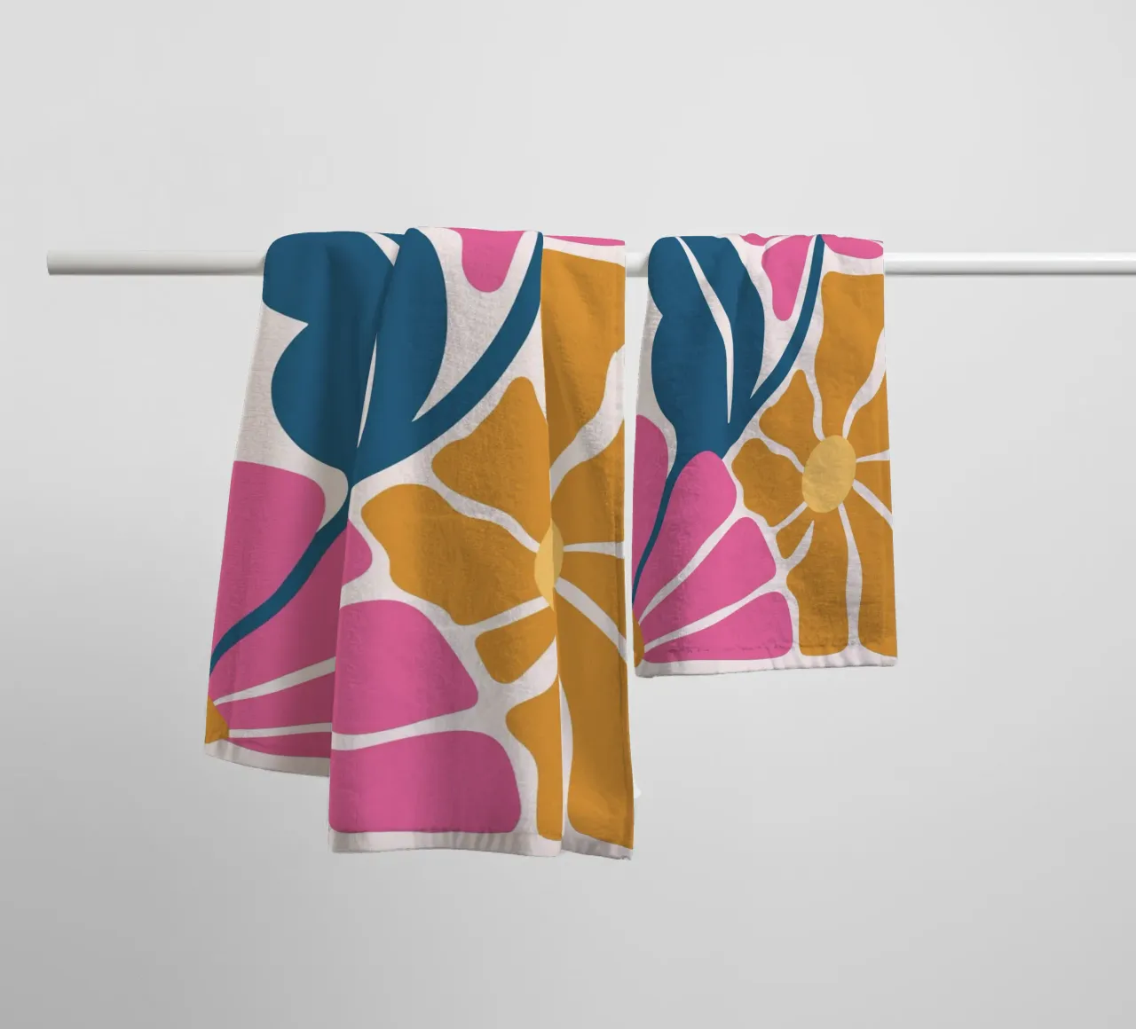 Abstract Retro Floral | Mid-Century Modern Boho Art Print towel by NorwesClub
