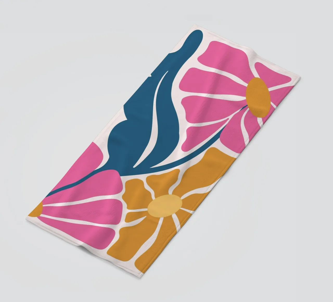 Abstract Retro Floral | Mid-Century Modern Boho Art Print beach towel by NorwesClub