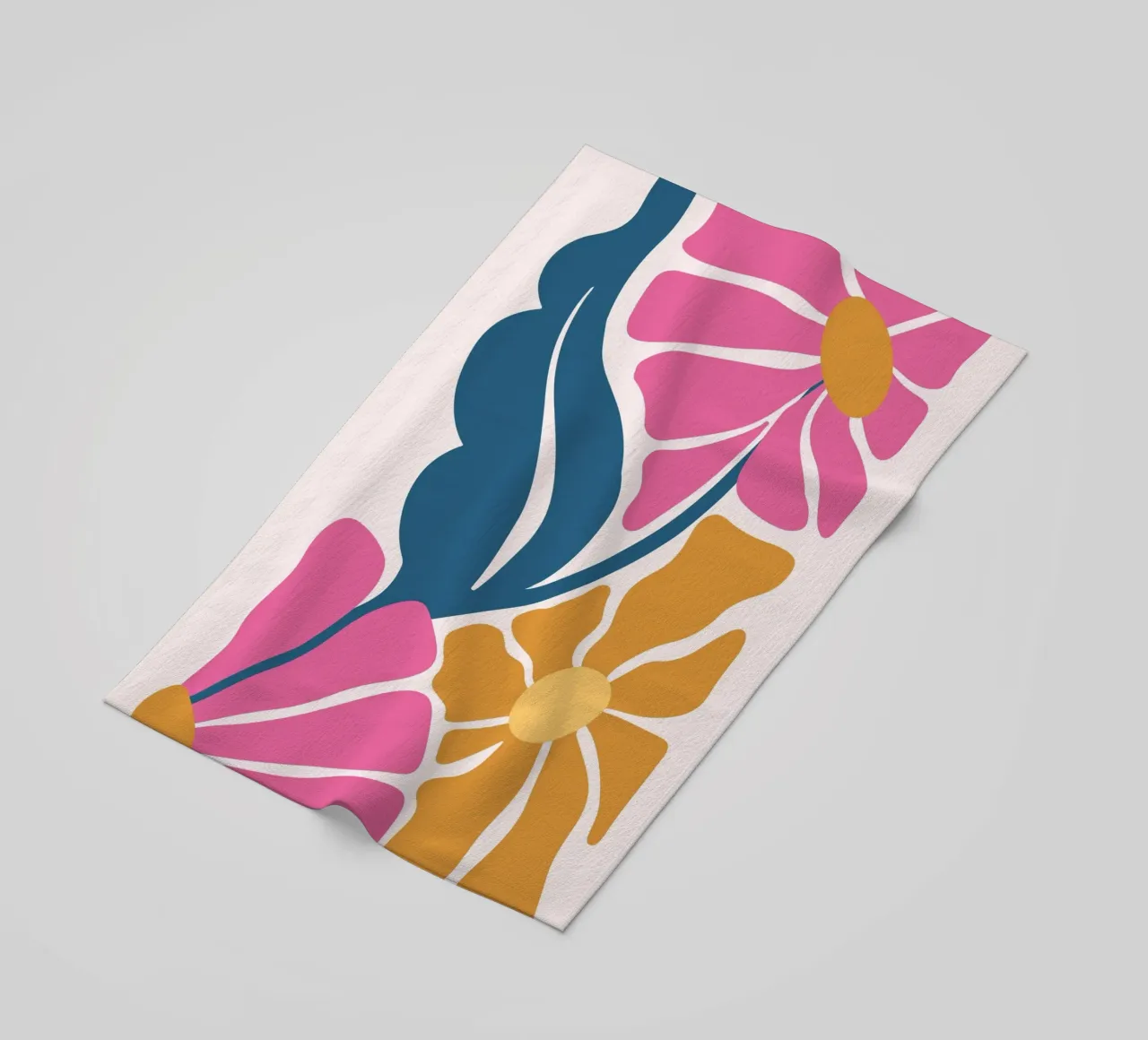 Abstract Retro Floral | Mid-Century Modern Boho Art Print beach towel by NorwesClub