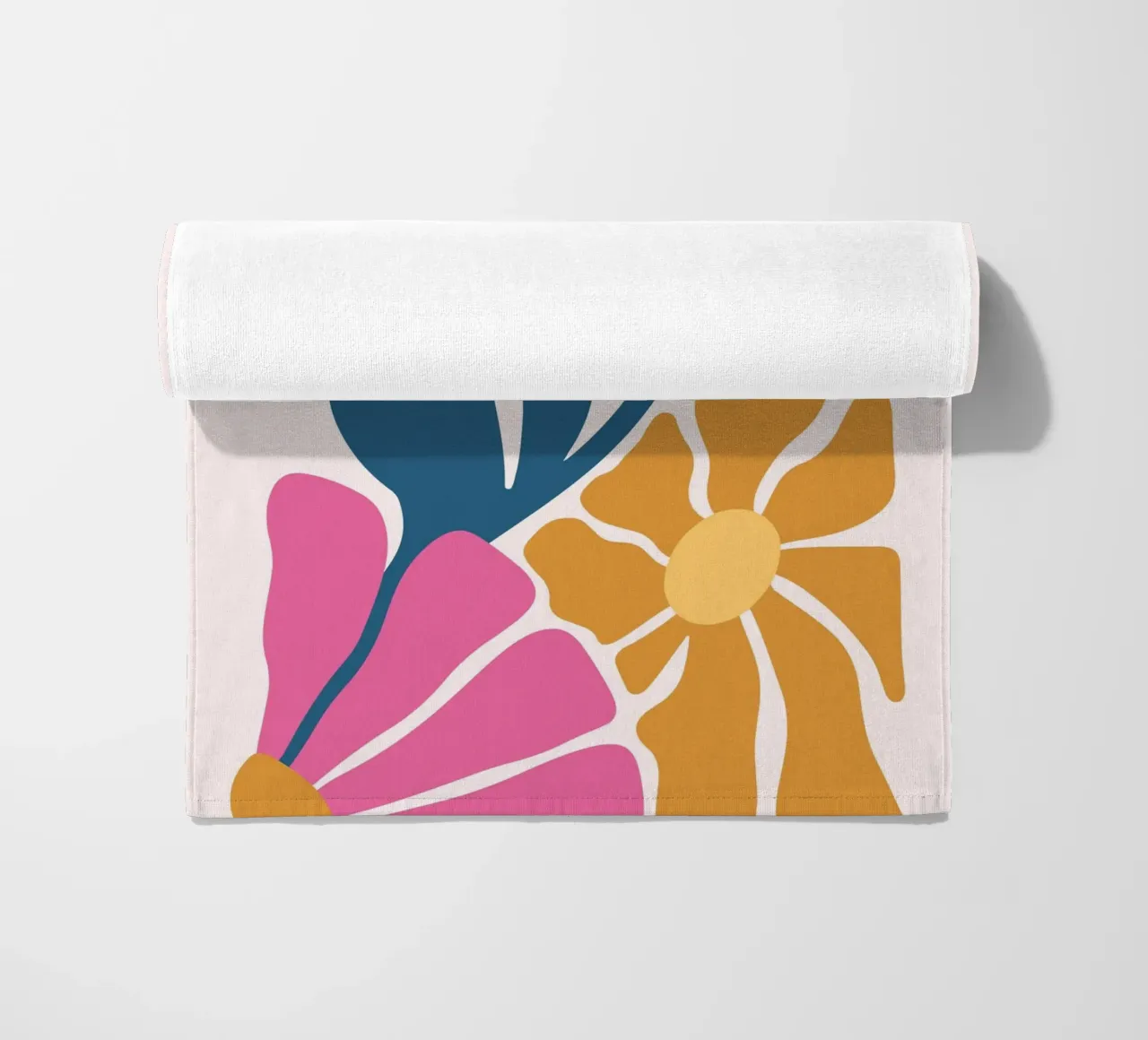 Abstract Retro Floral | Mid-Century Modern Boho Art Print beach towel by NorwesClub
