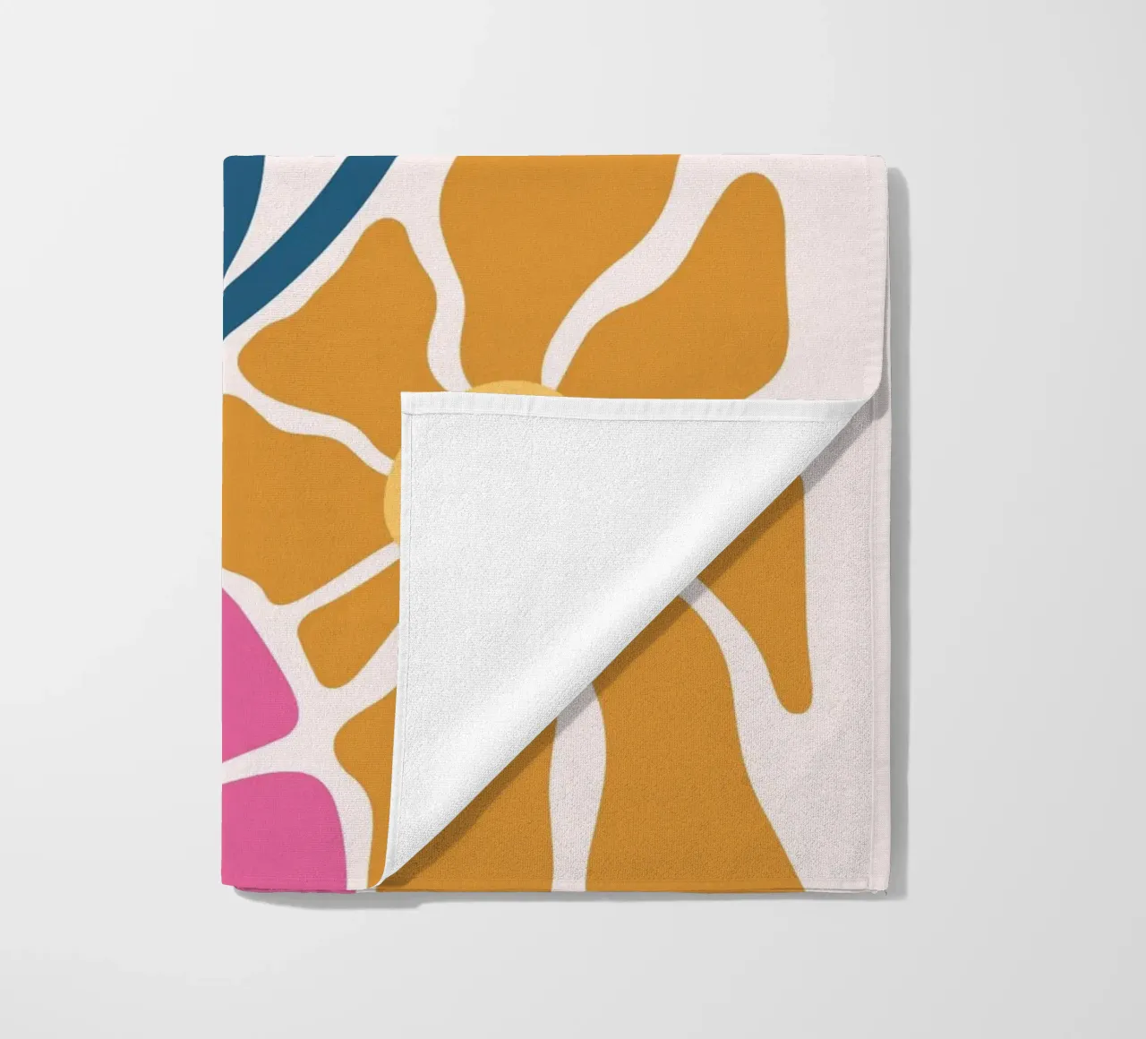Abstract Retro Floral | Mid-Century Modern Boho Art Print beach towel by NorwesClub
