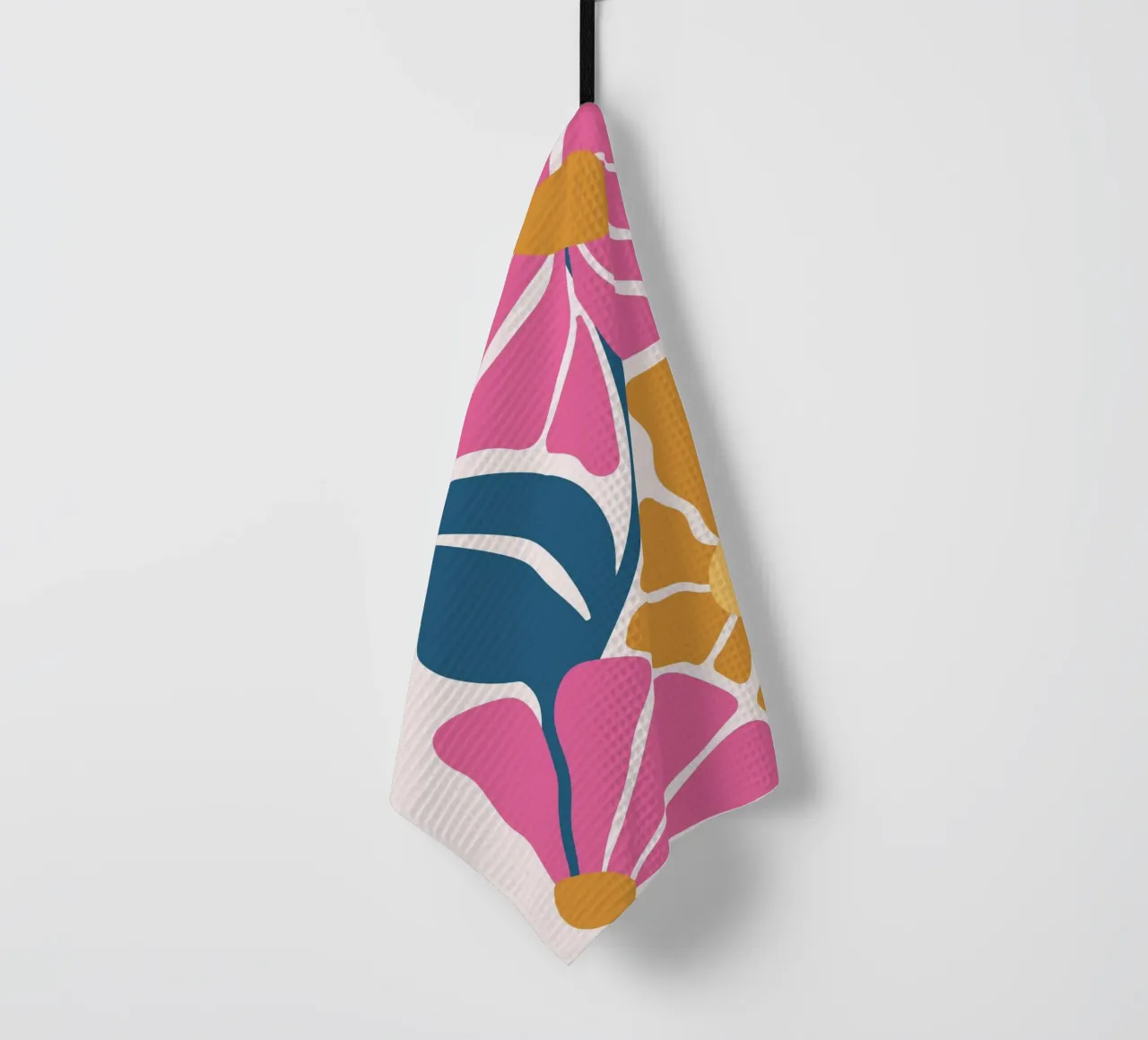 Abstract Retro Floral | Mid-Century Modern Boho Art Print tea towel by NorwesClub