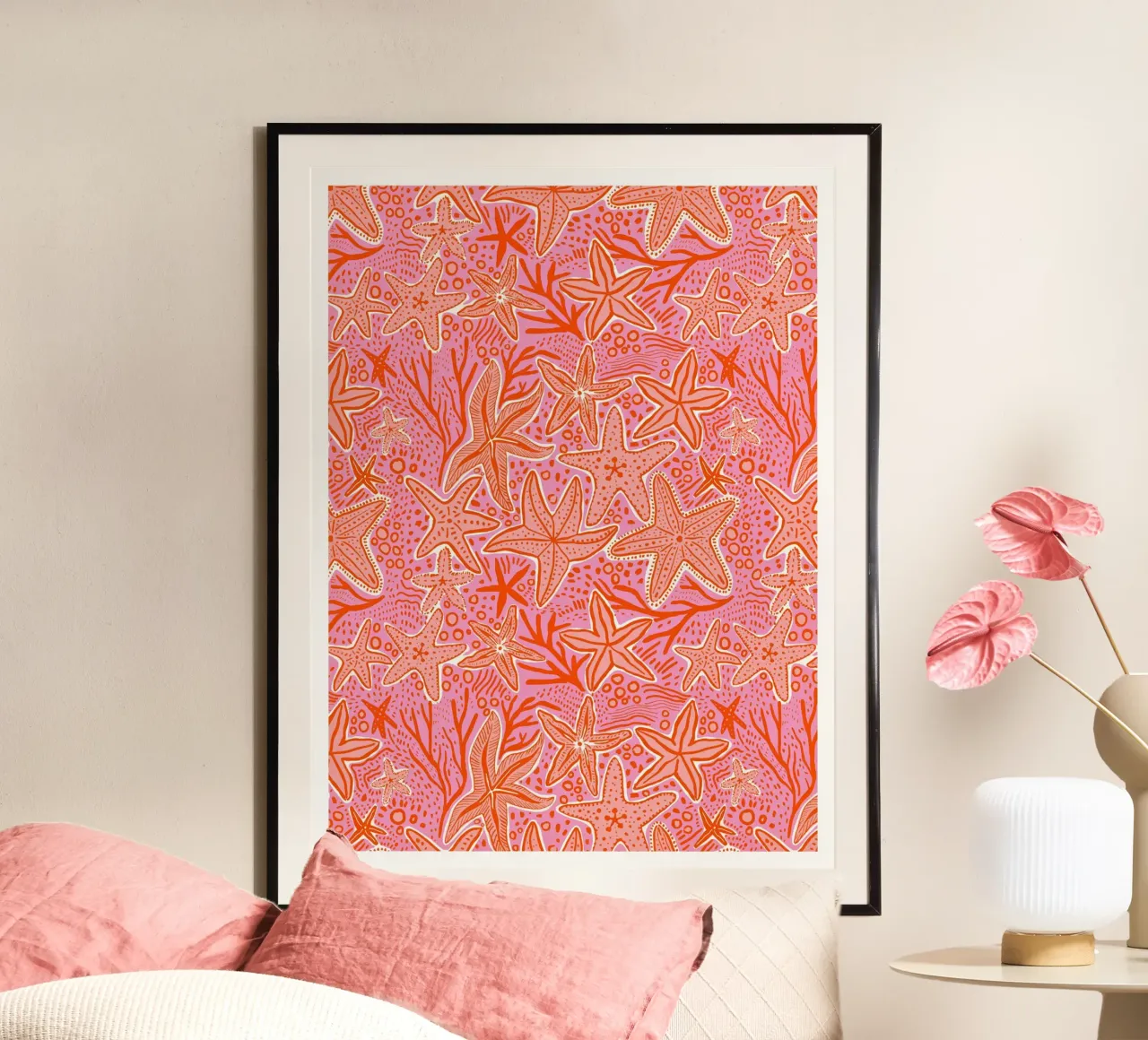 Pink Starfish hahnemühle by dafnedesignstudio