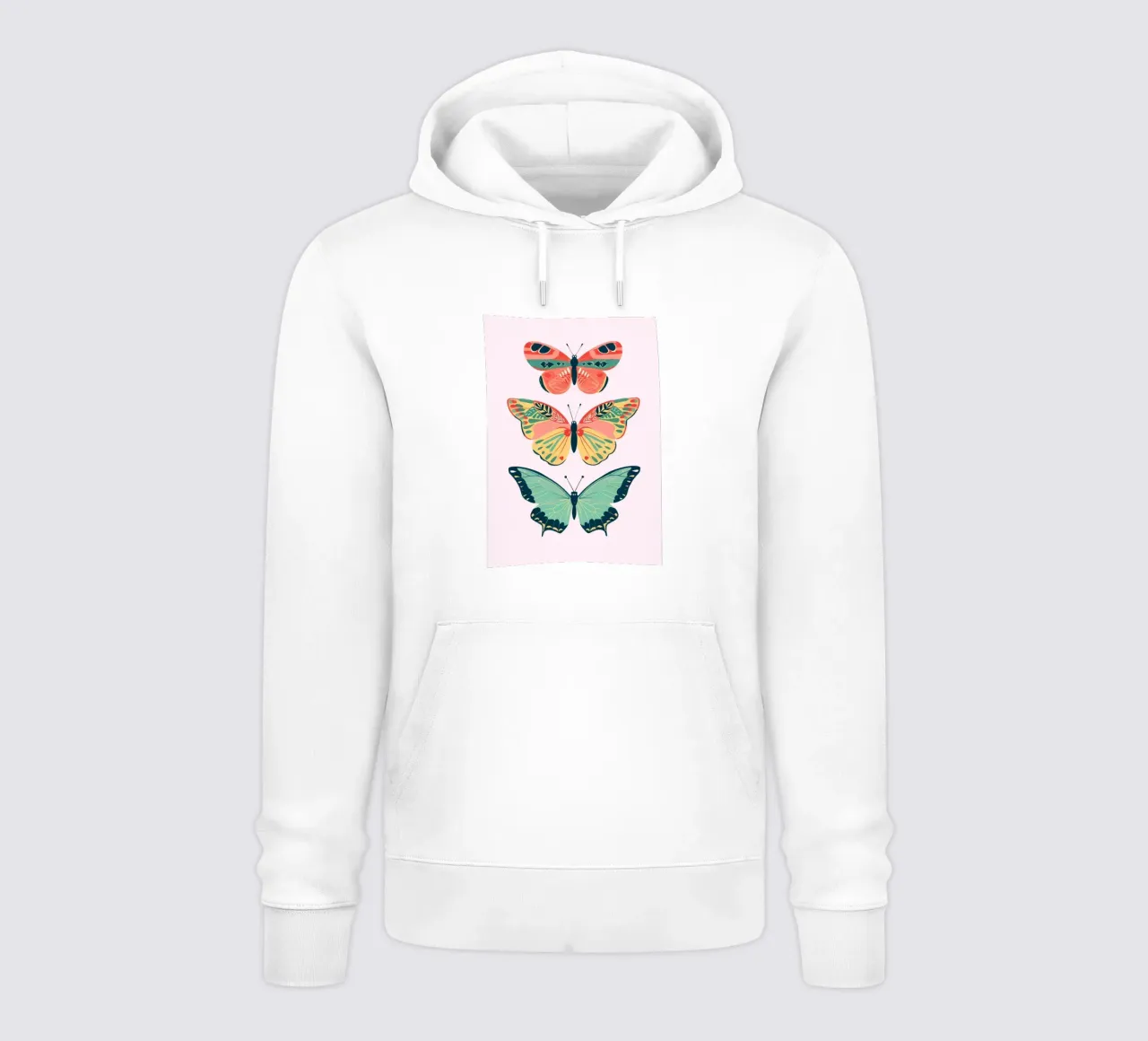 Boho Butterfly Trio Art | Vibrant Psychedelic Insects Print sudadera con capucha de NorwesClub