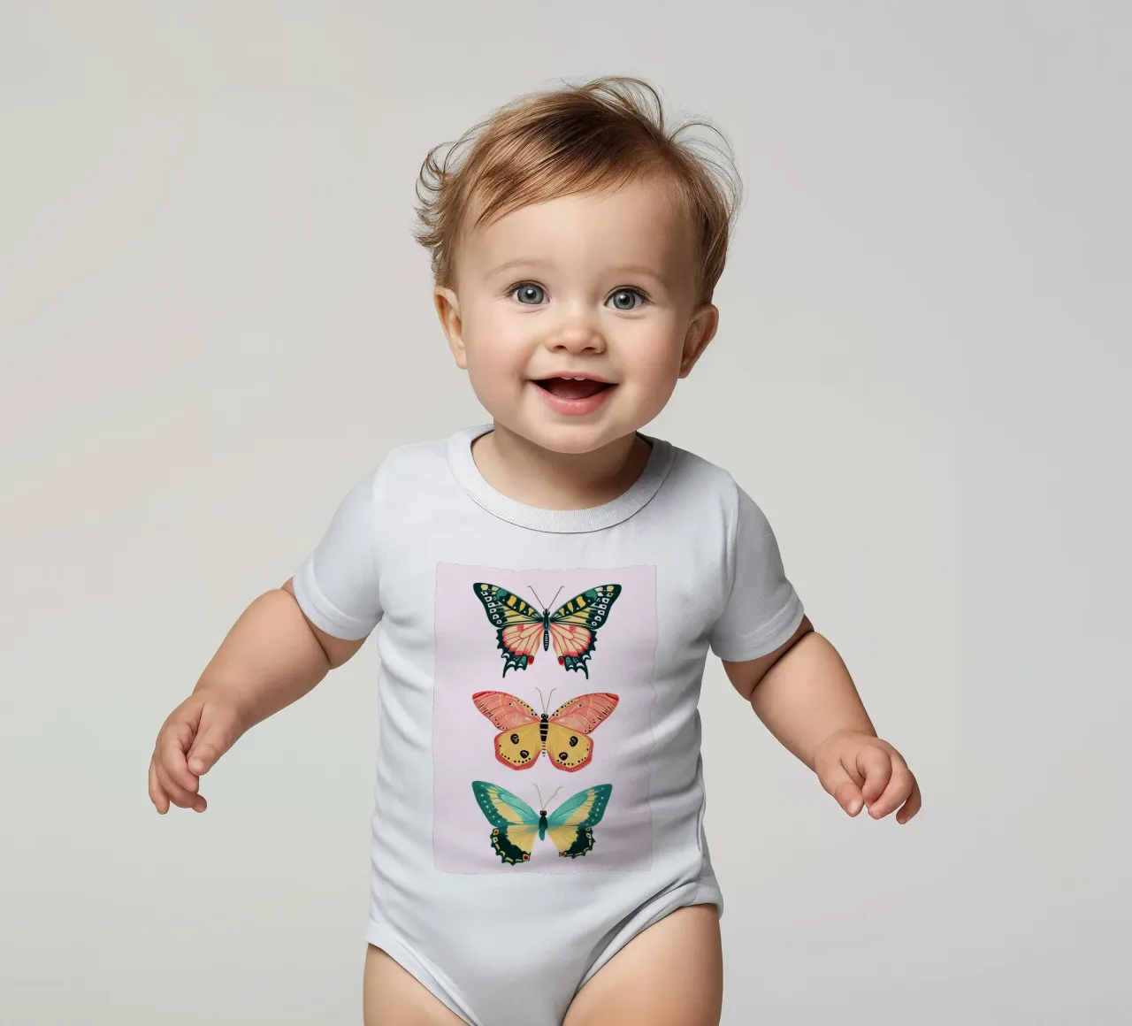 Colección Vibrant Butterfly | Boho Eclectic Insect Art Prin body de bebé de NorwesClub