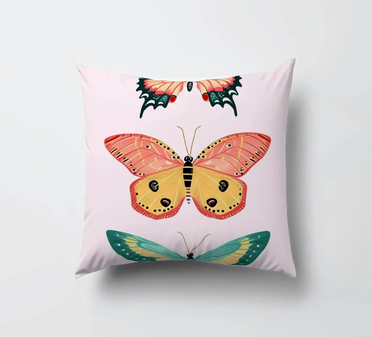 Vibrant Butterfly Collection | Boho Eclectic Insect Art Prin decorative cushion by NorwesClub