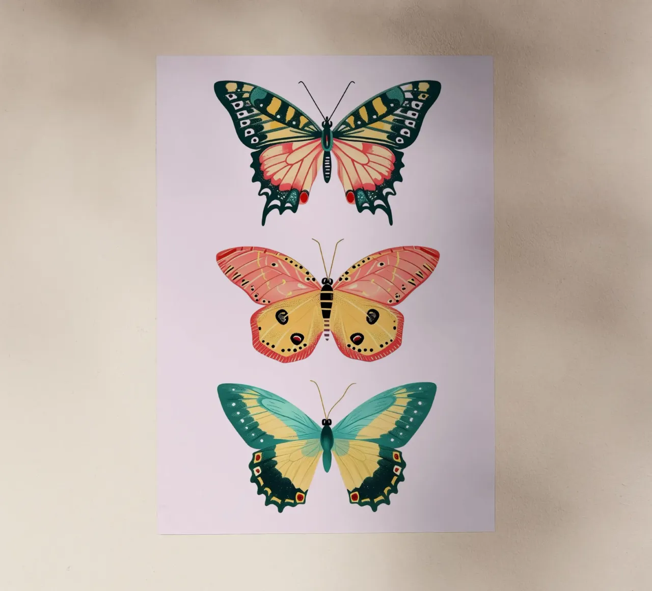 Levendige Vlinder Collectie | Boho Eclectische Insecten Kunst Prin backlit folie van NorwesClub