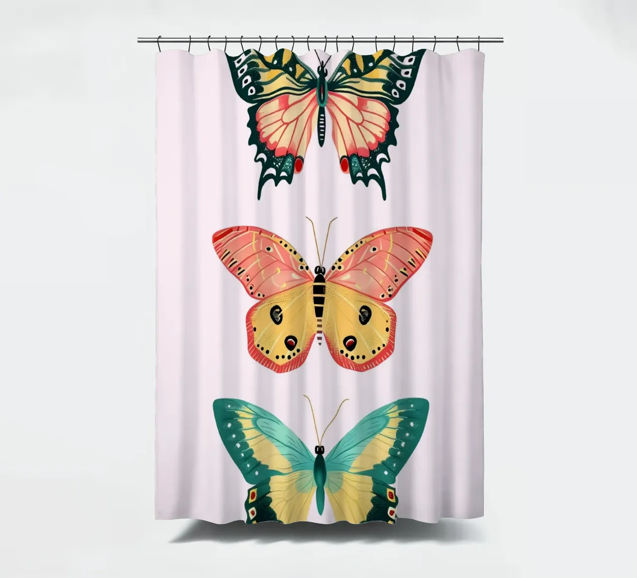 Vibrant Butterfly Collection | Boho Eclectic Insect Art Prin Duschvorhang von NorwesClub