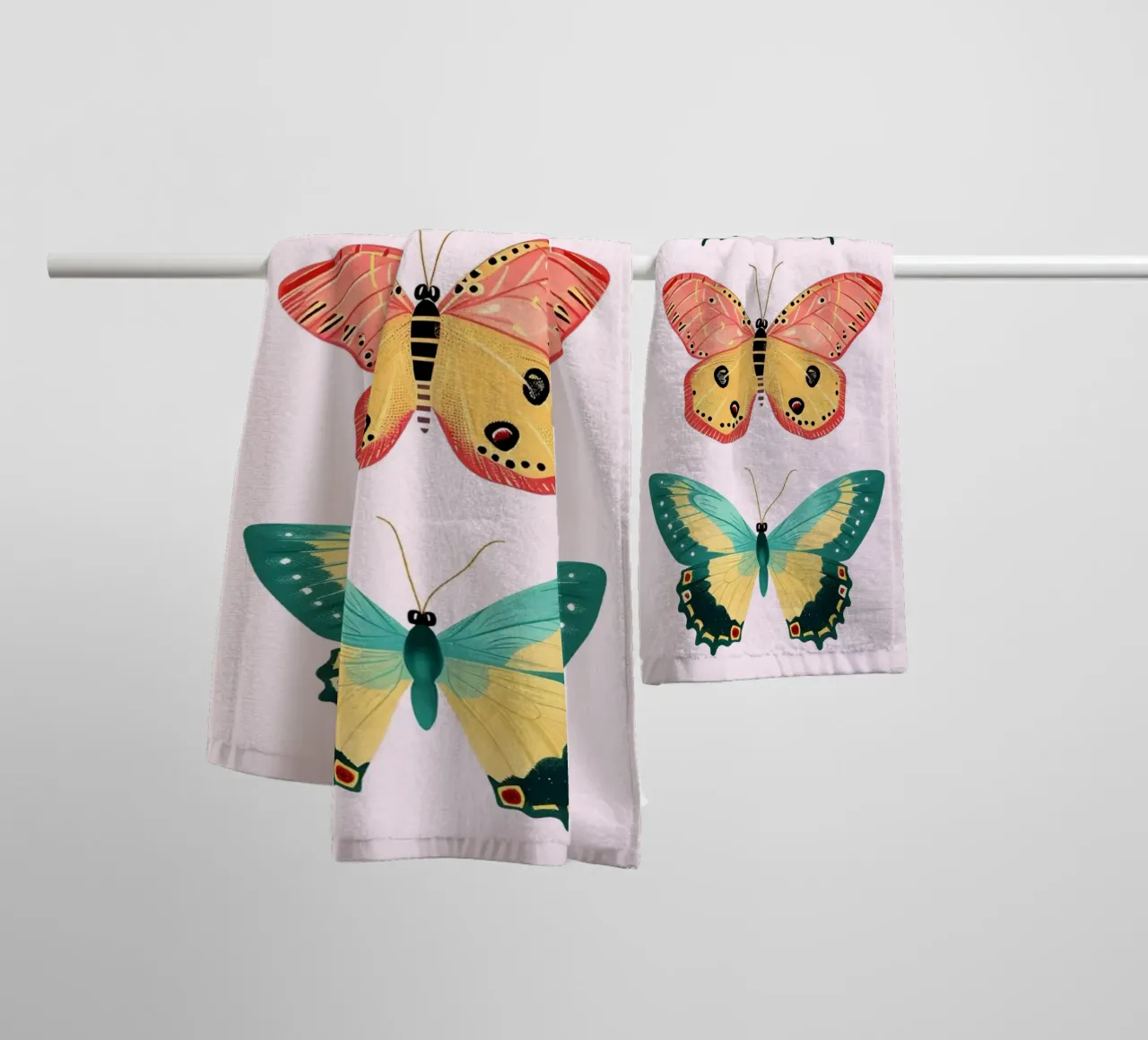 Vibrant Butterfly Collection | Boho Eclectic Insect Art Prin towel by NorwesClub