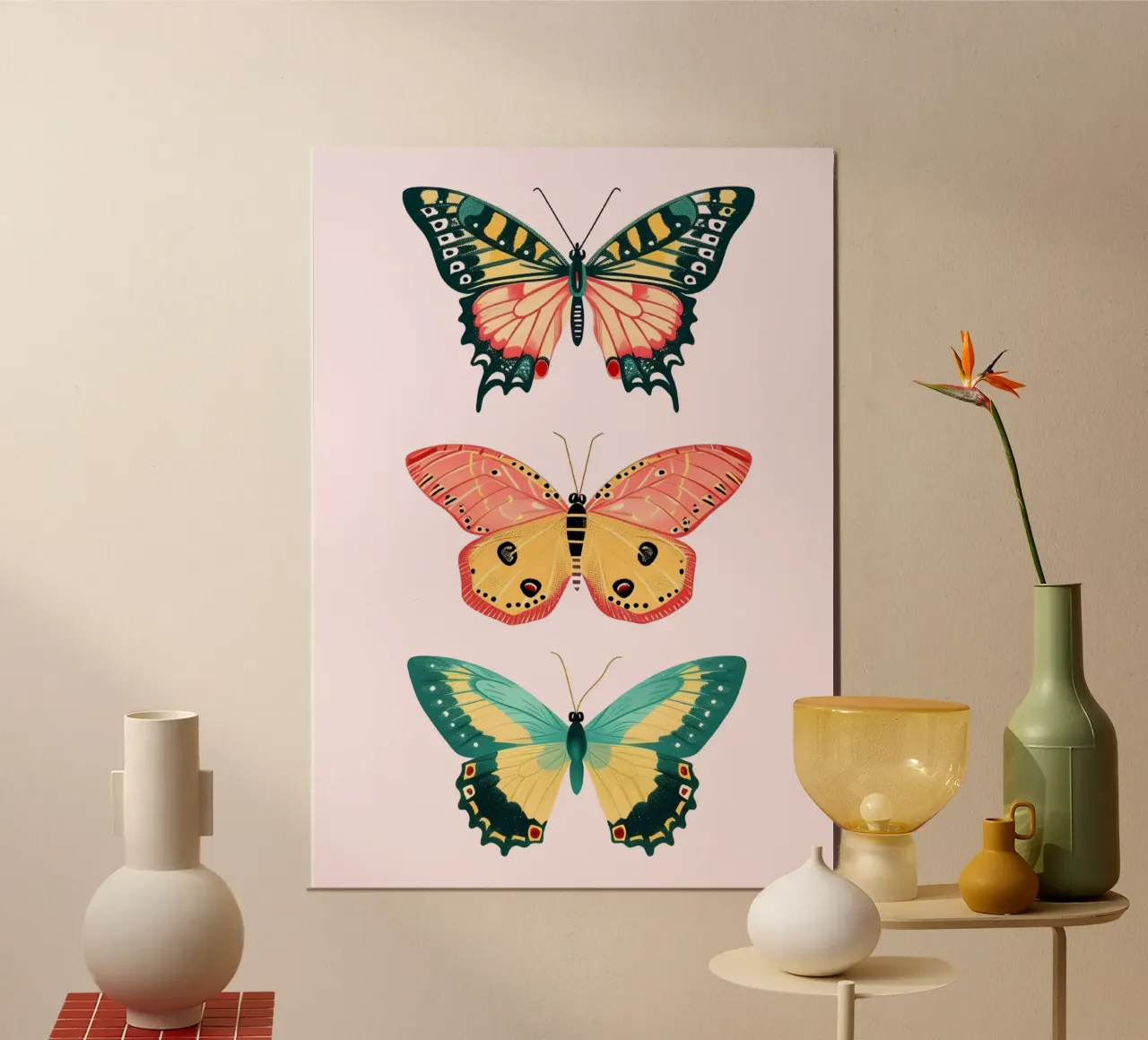 Colección Vibrant Butterfly | Boho Eclectic Insect Art Prin aluminio dibond de NorwesClub