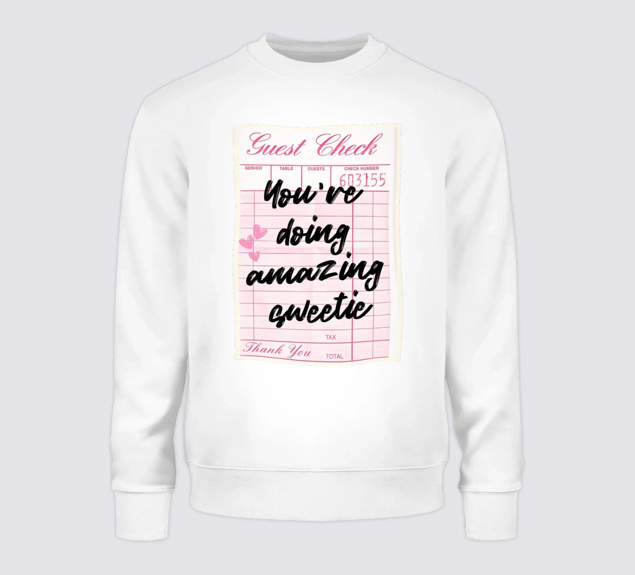 Stampa d'arte rosa "You're Doing Amazing Sweetie" (Stai andando benissimo, tesoro) felpa da NorwesClub