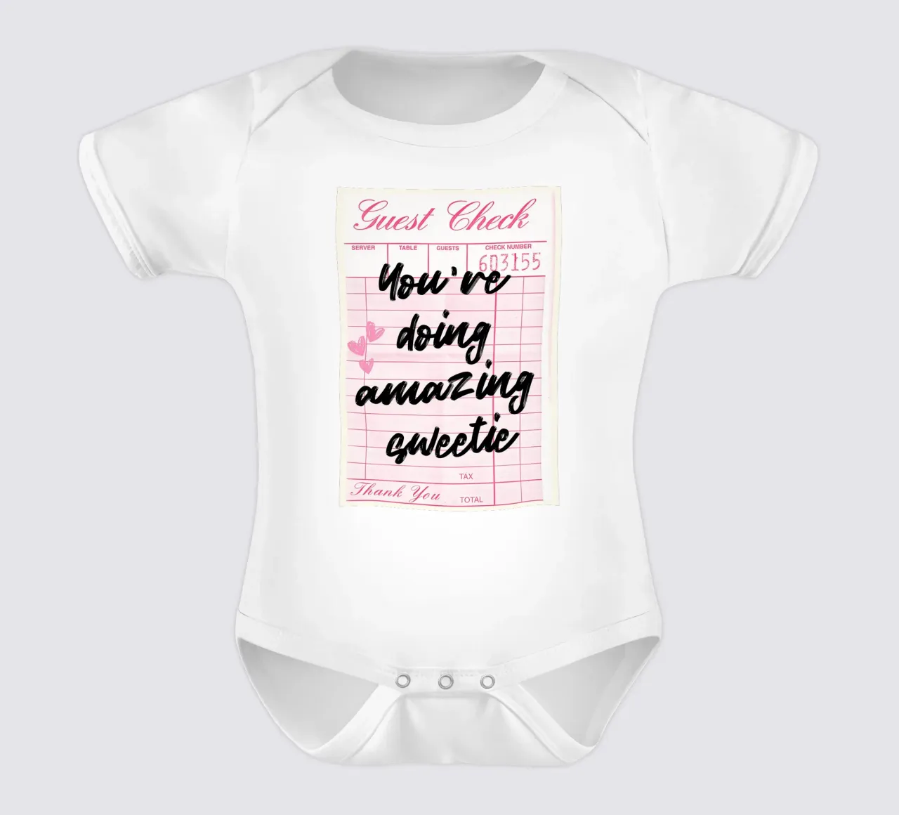 Impression d'art "You're Doing Amazing Sweetie" Guest Check Pink body bébé de NorwesClub