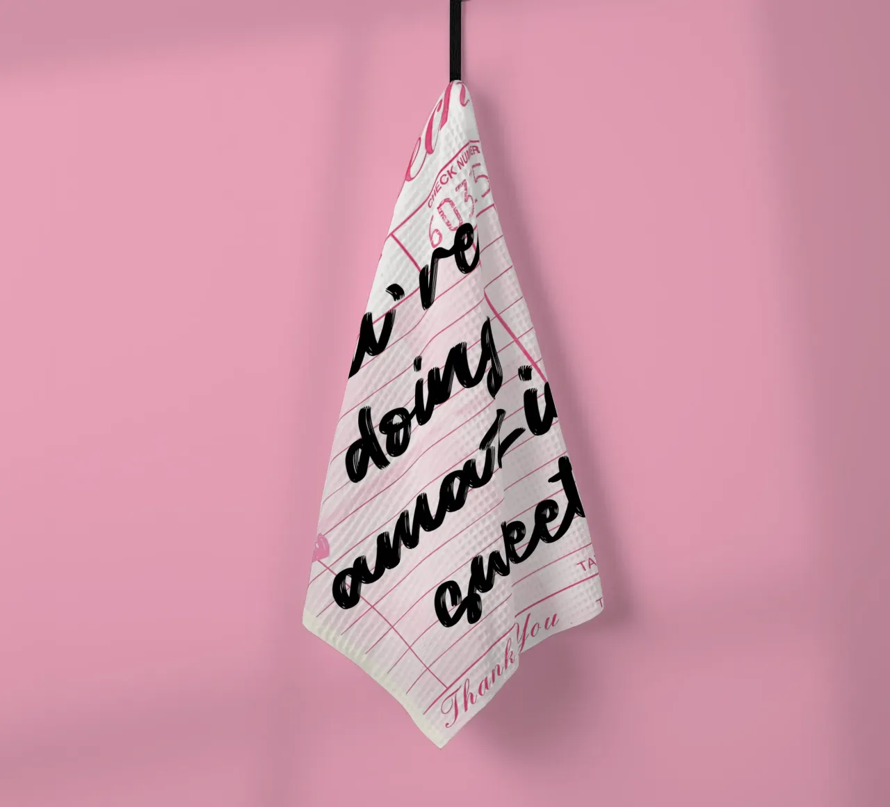 Impression d'art "You're Doing Amazing Sweetie" Guest Check Pink torchon de NorwesClub
