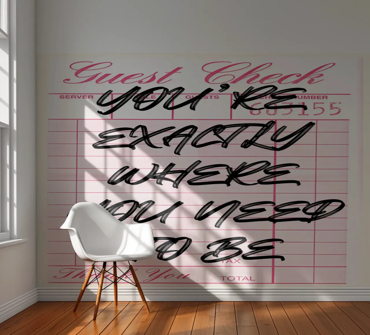 "Exactly Where You Need To Be" Guest Check Art Print papel para pared de NorwesClub