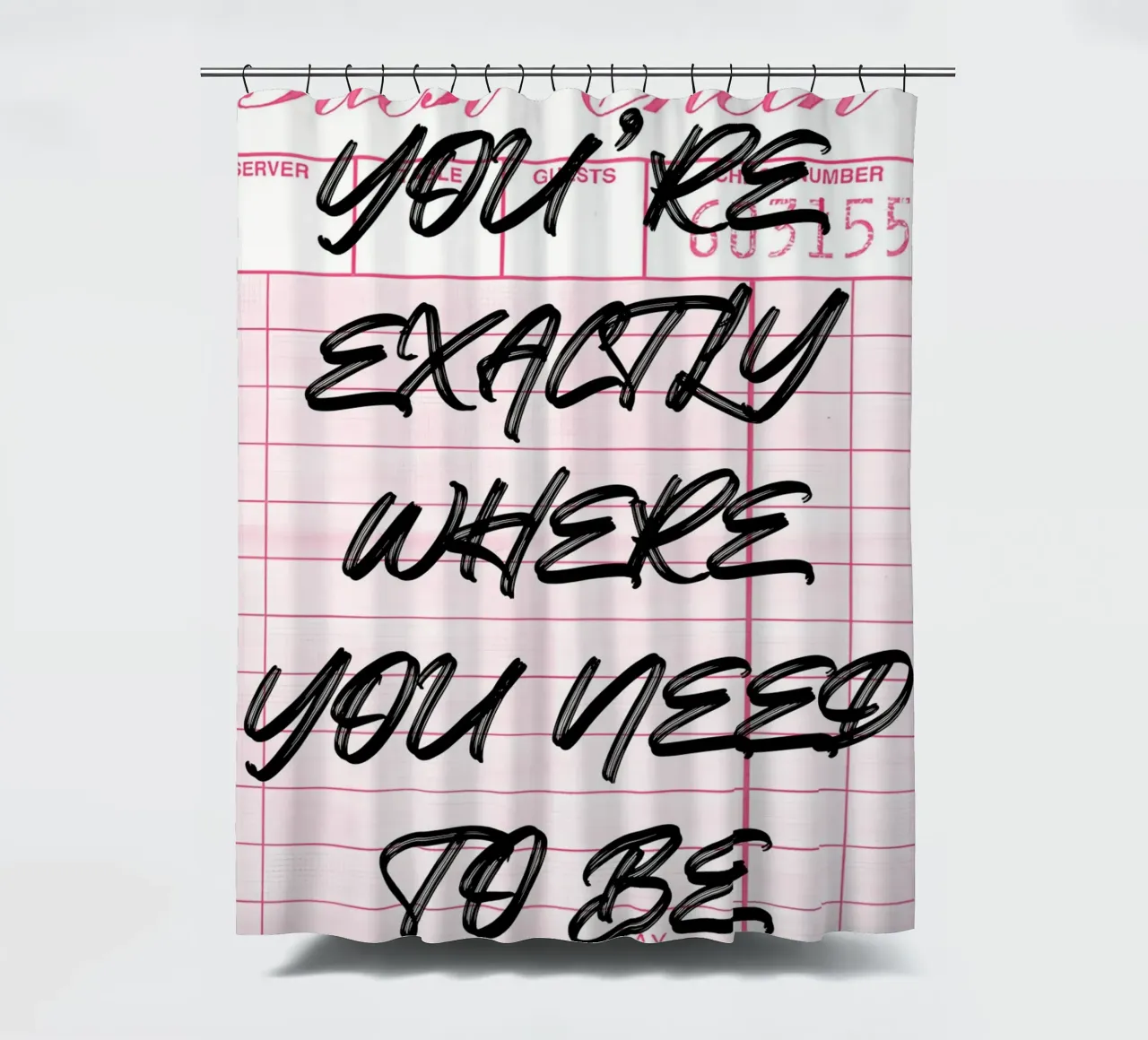 "Exactly Where You Need To Be" Guest Check Art Print cortina de baño de NorwesClub