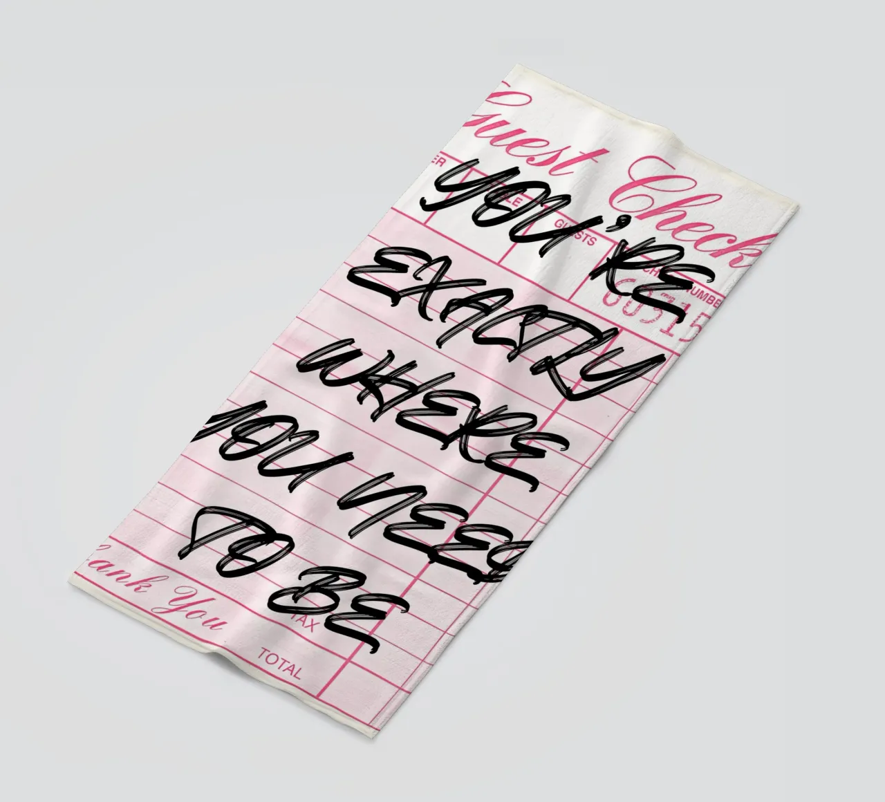Impression d'art "Exactly Where You Need To Be" pour le contrôle des invités serviette de plage de NorwesClub